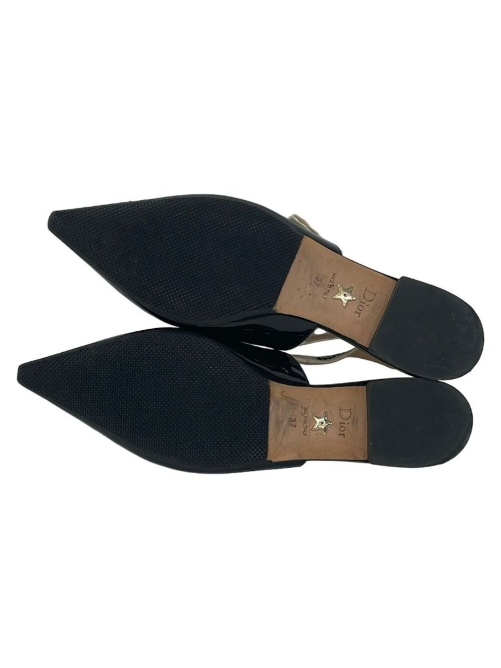 ★SOLD★ Dior Sandals 37 Black Ivory Ribbon J'adior Leather - Picture 4 of 6